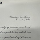 Woodrow Wilson Princeton 1912 Signed Letter