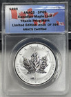 1998 Canada Maple Leaf S 5 Anacs Sp69 Ltd Ed Titanic Privy 1 Oz 9999 Silver