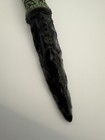 Green   Black Aztec Obsidian Hand Carved Dagger Hand Carved Knife 9 5   