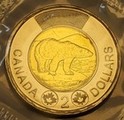 2014 Proof Like Canada 2 Dollar Polar Bear Toonie Pl Coin In Plio Unc