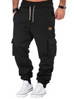 Men s Winter Warm Activewear Cargo Track Pants Fleece Layer Joggers Sweatpants