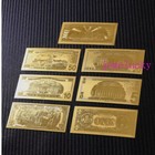 Wholesale 70 Pcs Golden Plastic Foil Crafts Banknotes Us 1-100 Dollar Set