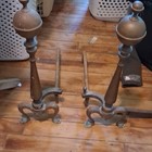 Vintage Brass Fireplace Dogs From 1890