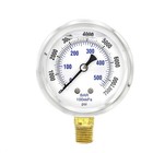 Liquid Filled Lower Mount Pressure Gauge With 2 5  Dial  0-7500psi  1 4 male Npt