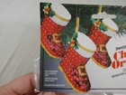 Vtg Designer Collection Christmas Kit Sequin Bead Santa 3 Mini Boots Ornament I1