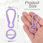 20 Pcs Spring Snap Clip  Candy Color Spring Snap Keychain Hook  Purple