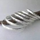 Set Of 7 Women Bangle 925 Sterling Silver Hammered Beautiful Bangle All Size P04