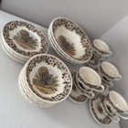 35 Pc Vintage Churchill Thanksgiving Turkey Dinnerware Set Service For 8  3 Bowl