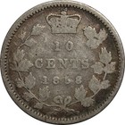 Canada 1858 - 1901 Silver 10 Cents - Random Date - Circulated