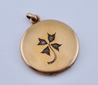 Antique 10k Gold Fill Gf Clover Photo Locket Art Nouveau Deco Victorian Vintage