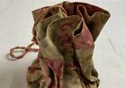 Vintage Antique Draw String Ladies Bag  Sewing Bag  Trinket Bag  Floral