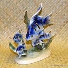 Vintage 1960s-70s Jema Holland Blue Lustre Angelfish Ceramic Figure  Mcm  Retro