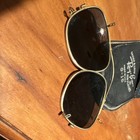 Ray-ban G-15 Aviator Sunglasses Vintage Gold Metal Frame Black Glass Lenses
