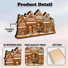 Wooden Gingerbread Candy Cane Bakery Block Decor