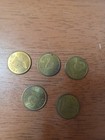 Vintage Good For 1 2 3 5 10 Packs Cigarettes Gum Brass  Tokens Lot Of 5 Trade