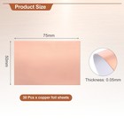 Double-sided Conductive Copper Foil Sheets 75 X 50 X 0 05mm For Crafts 30 Pcs