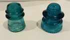 2 Antique Hemingray No  20 And No  16  Both In Blue Glass Insulators  