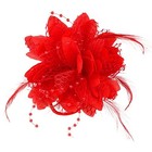 Red Flower Fascinator Feather Flower Red Hair Clip Red Flower Feather Hairpin