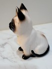 Vtg Enesco Siamese Brown Blue Eye Porcelain Ceramic Cat Kitten Kitty Figurine