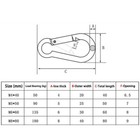 304 Stainless Steel Heavy Duty Carabiner Spring Snap Hook Clip M4 M5 M6 M8 M10