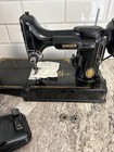 Vintage Singer Featherweight 221 Sewing Machine W case  Manual  Sews Great 
