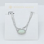Kendra Scott Elisa Multi Strand Silver Plated Pendant Necklace In White Opal