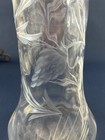 Antique Victorian Hand Blown Clear Etched Glass Vase 1890-1900