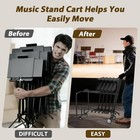 Music Stand Cart With Wheels  Portable Metal Music Rack Stand Dolly