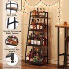 4-tier Trapezoid Liquor Stand For Home Bar  Stepped Wine Rack Freestanding Fl   
