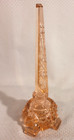 Vintage Czech Art Deco Crystal Perfume Bottle   Dauber Pink   Cut Glass