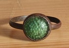 Medieval Bronze Finger Ring  Glass silver Bezel  Authentic  Size 20mm  10 25 Us