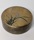 Antique Chinese Scholar s Brass Ink Box Flowers