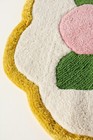 New Anthropologie Flora Cotton Tufted Scallop Shaped 32  Diameter  Bath Math