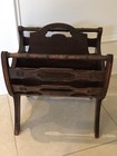 Antique   Vintage Cherry Wood Magazine Rack Solid Wood      