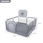 Foldable Kid Baby Playpen Fence Safety Center Play Yard Oxford   Basketball Hoop