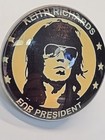 Keith Richards For President Lapel Pin Rolling Stones