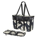 Aloha Collection Clevermade Collapsible Beach Tote Bag Fold Flat Mesh Black