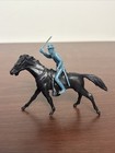 Vintage Marx Fort Apache Playset Long Coat Cavalryman W sword In The Air   Horse