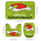Christmas 4pcs Shower Curtain Set With Non-slip Mat toilet Lid Cover and Bath 