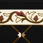 Skid-resistant Carpet Runner Hall Area Rug Traditional Lattice With Floral Black