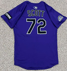 Scott Size 46  72 2025 Colorado Rockies Game Jersey Un Used Purple York Mlb