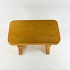 Handmade Wooden Step Stool With Scalloped Legs And Natural Finish 16x9x11