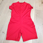 New Womens Xl Bodysuit Romper Jumpsuit Bodycon Red Leotard Sexy Zip Club Party