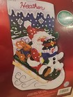 Vtg Janlynn    christmas Fun    Stocking Felt Applique Kit 16    Santa 090-0051 New