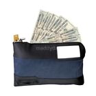 Security Locking Money Cash Bank Bag Anti Theft Lockable Purse Lock Deposit Blue