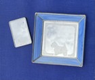 Westie Slag Mirrored Glass Tray And Pocket Mirror