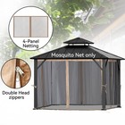 Universal Gazebo Mosquito Netting Replacement 4 6-panel Sidewalls For Patio
