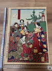 Takeuchi Eikyu Japanese Woodblock Print Meiji 1882  ikebana Banquet  Ukiyo-e