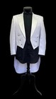 Men s White Tuxedo Tailcoat With Satin Lapels- Easy Care Wedding Prom Black Tie
