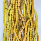 10 Strands Krobo  recycled  Powder Glass Yellow Trade Beads